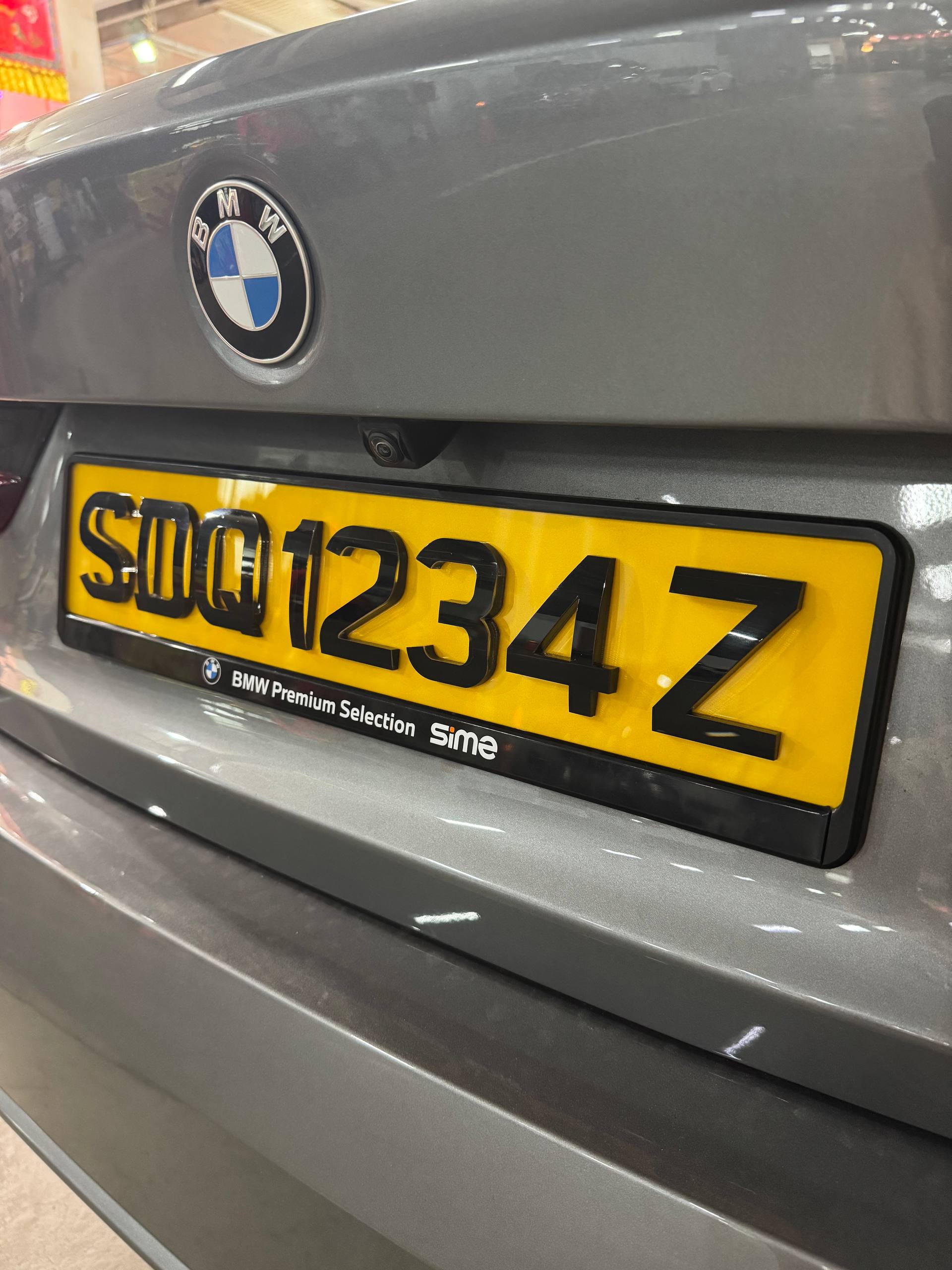 💎⚪️🟡 4D Crystal Euro Belly Reflective (White & Yellow) Car License Plates_2