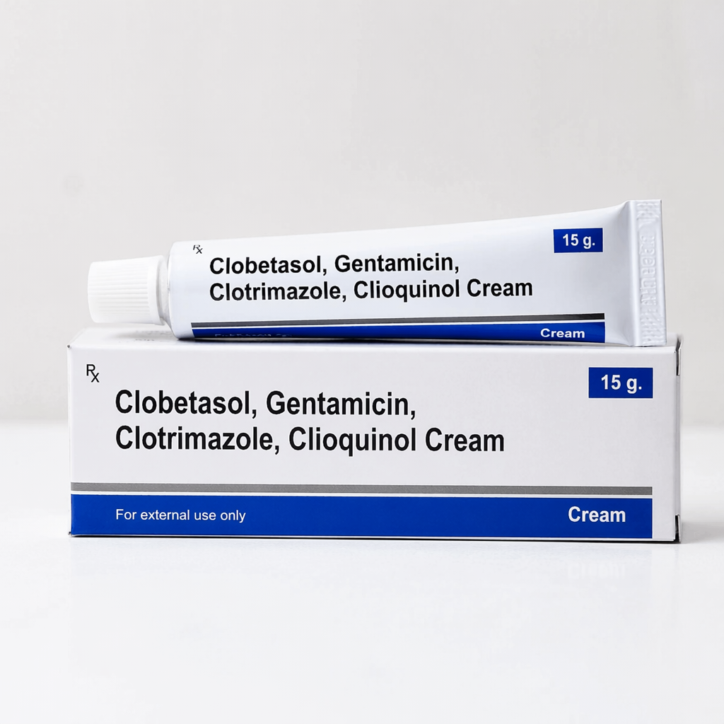 Clobetasol, Gentamicin, Clotrimazole, Clioquinol Cream