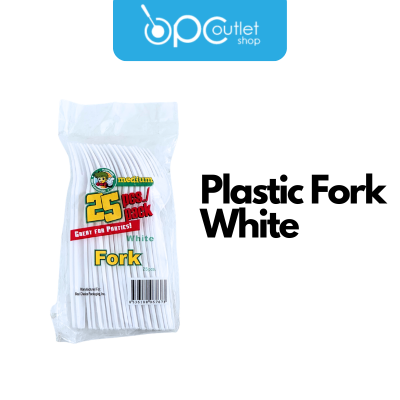 White Plastic Fork 25s_0