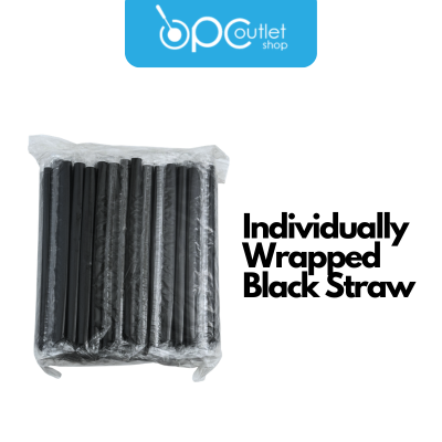 Black Straw Individually Wrapped 100s
