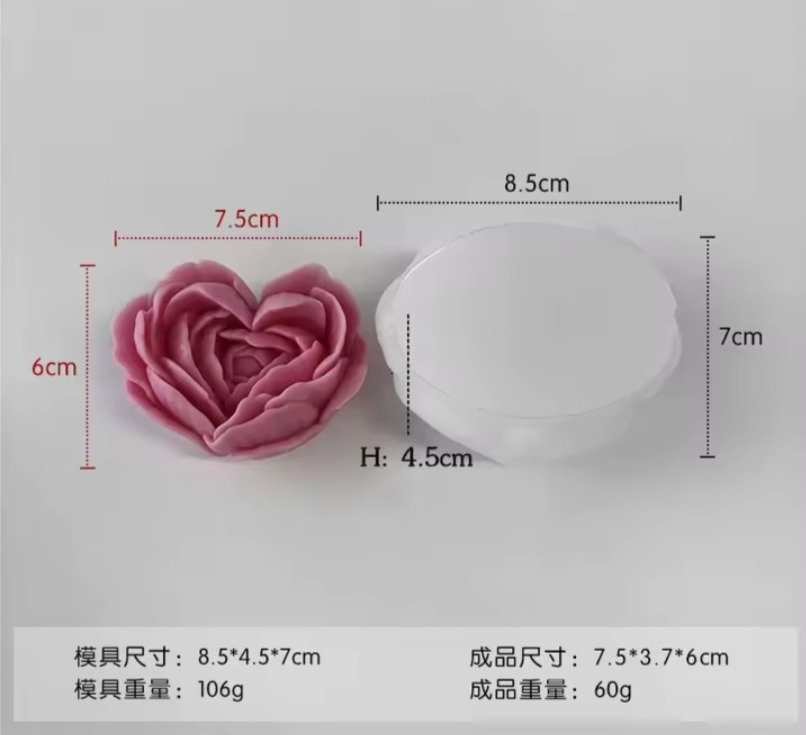 Molde Rosa Corazon _5