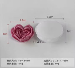 Molde Rosa Corazon 