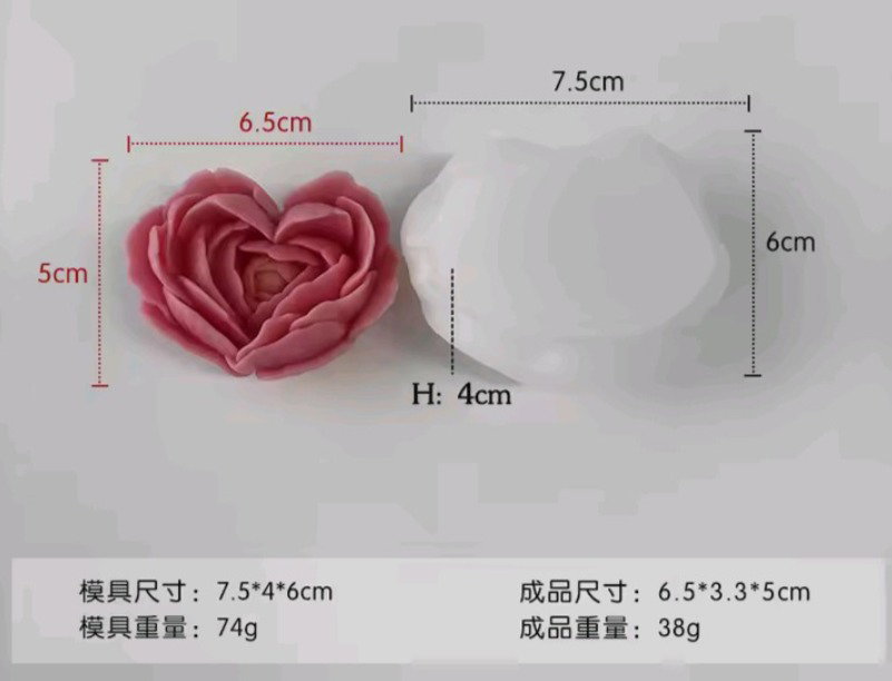 Molde Rosa Corazon _6