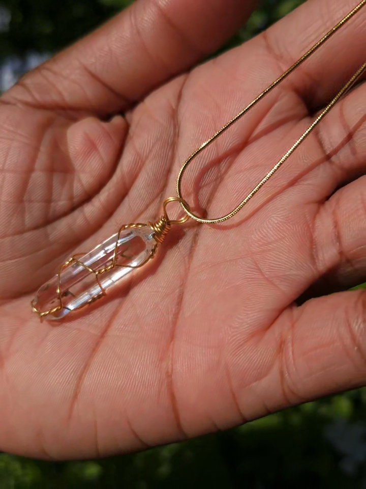 Clear Crystal Gold Necklace_1