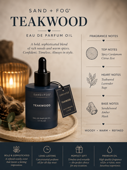 Teakwood sand and fog dropper for men 
