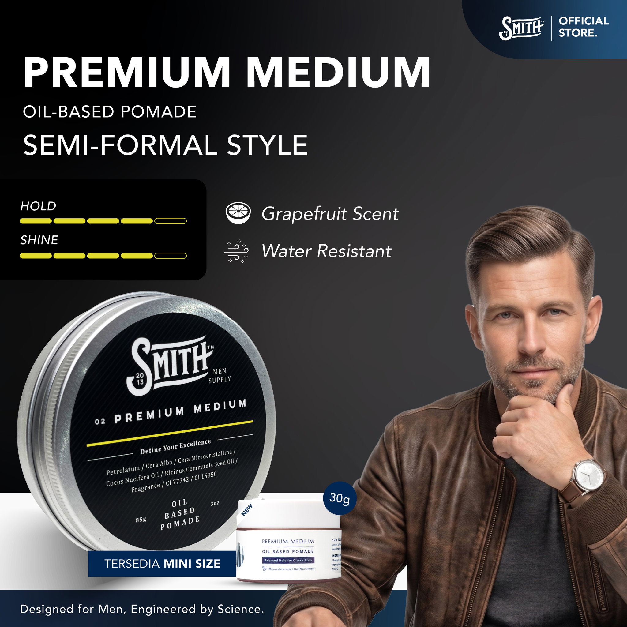 SMITH - Premium Medium Hair Pomade Oil Based 85gr_0