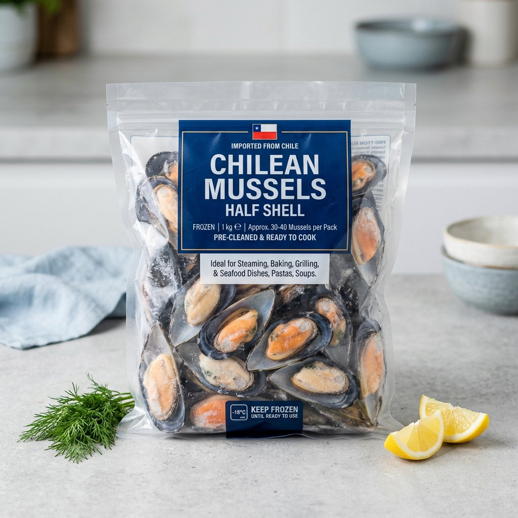 Chilean Mussels half shell