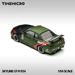 TIME MICRO MODEL 1/64 SKYLINE GTR (R34) Z-TUNE MATTE GREEN