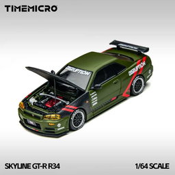 TIME MICRO MODEL 1/64 SKYLINE GTR (R34) Z-TUNE MATTE GREEN