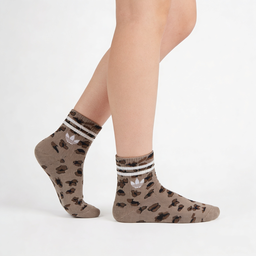 [10130] - 3 Pairs Women’s Cotton High-Cut Crew Socks – Breathable Stripes/Plain & Comfort 