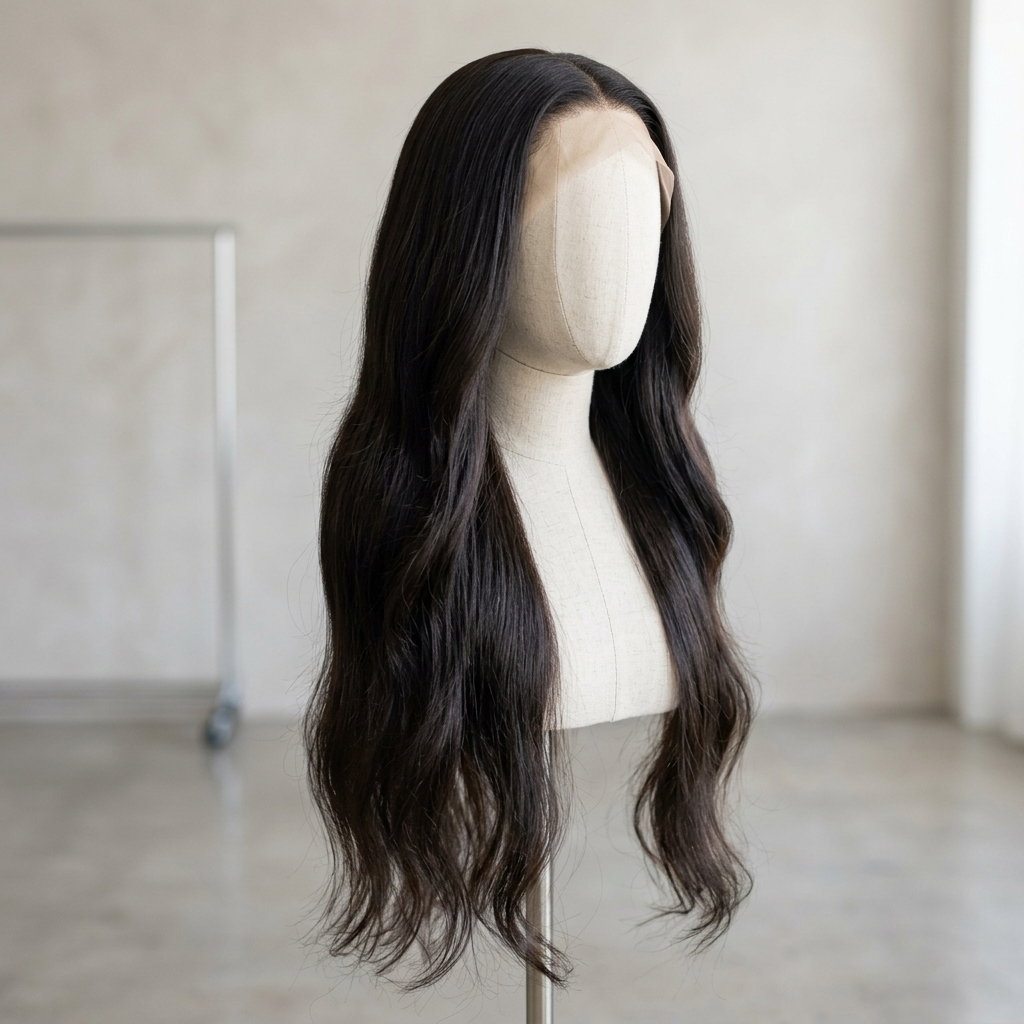 46" Raw Hair Wig, 4 Bundles with HD 13x6 Frontal