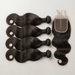 40" Raw Hair Wig Closure 5x5 with 4 Bundles
