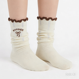 [10081B] - 5 Pairs Women’s High-Cotton High-Cut Crew Socks – Breathable Shapes/Stripes & Everyday Comfort