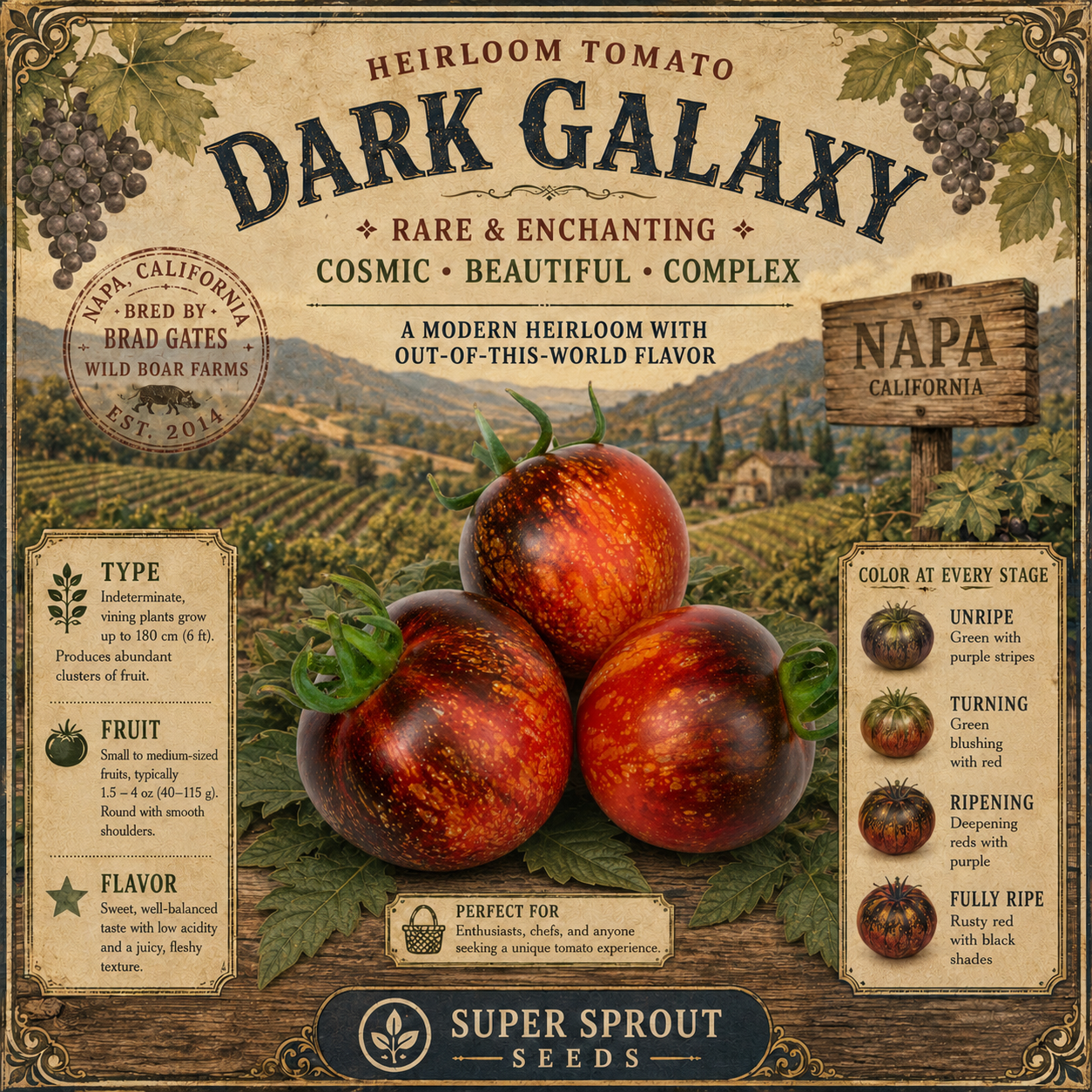 Brad Gates tomato seed collectors pack x 12 packs x 10 seeds per pack _10