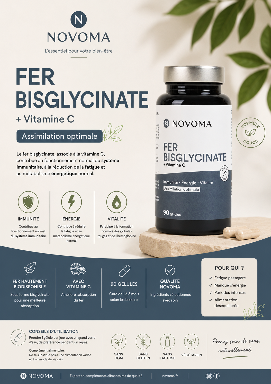 Fer Bisglycinate + Vitamine C – Novoma