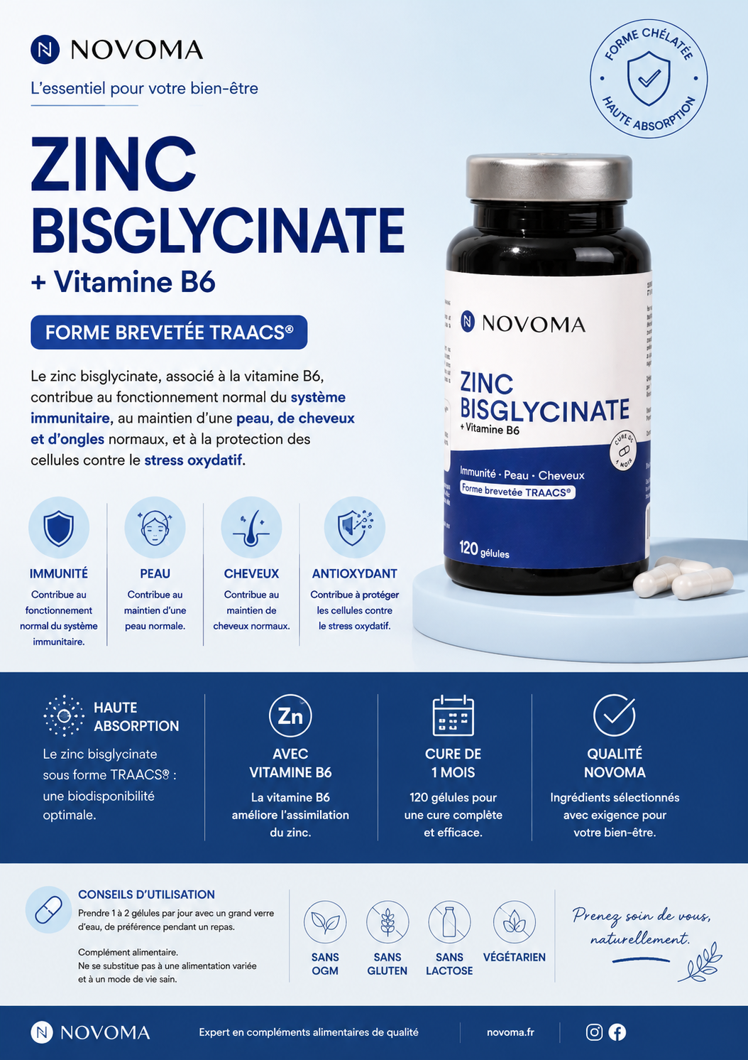 Zinc Bisglycinate + Vitamine B6 – Novoma