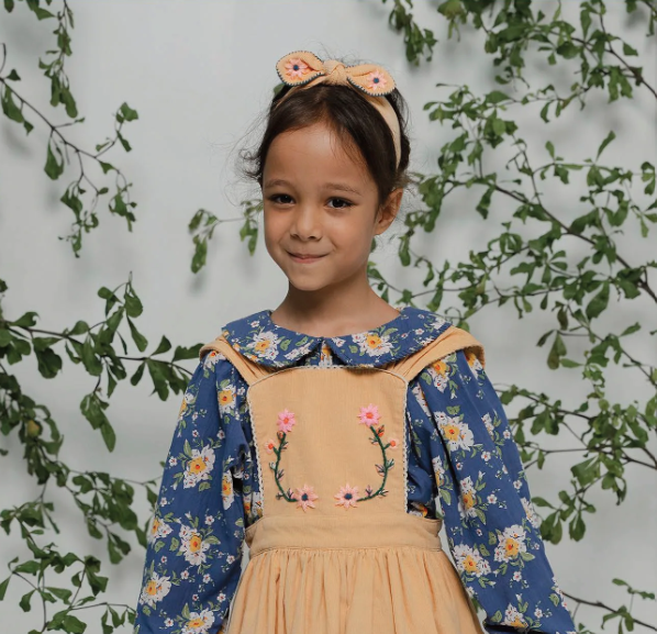 Embroidered Hair Band Bow - Blossom_1