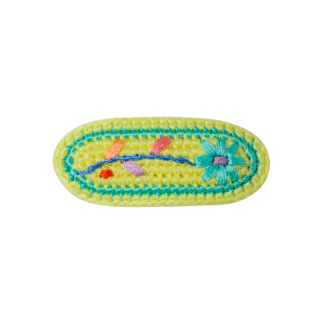 Crochet Embroidered Hair Clip (1pc) - Lime Blossom_0