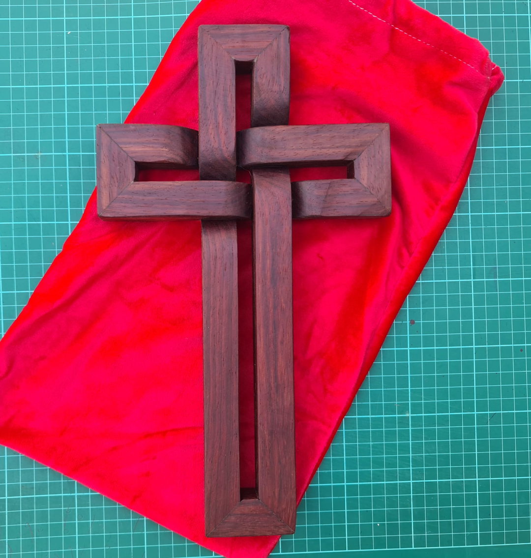 Black Walnut Woven Cross