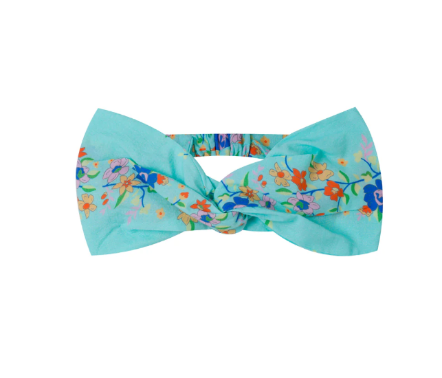 Turban Hair Band Vite Fiorita - Aqua_0