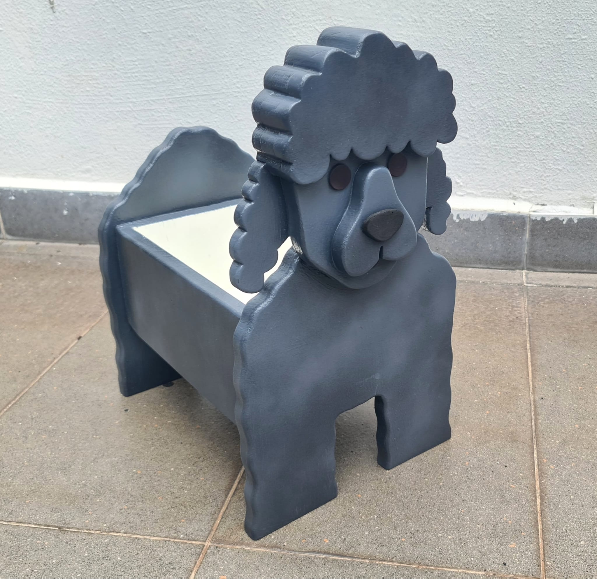 Black Poodle Dog Planter_0