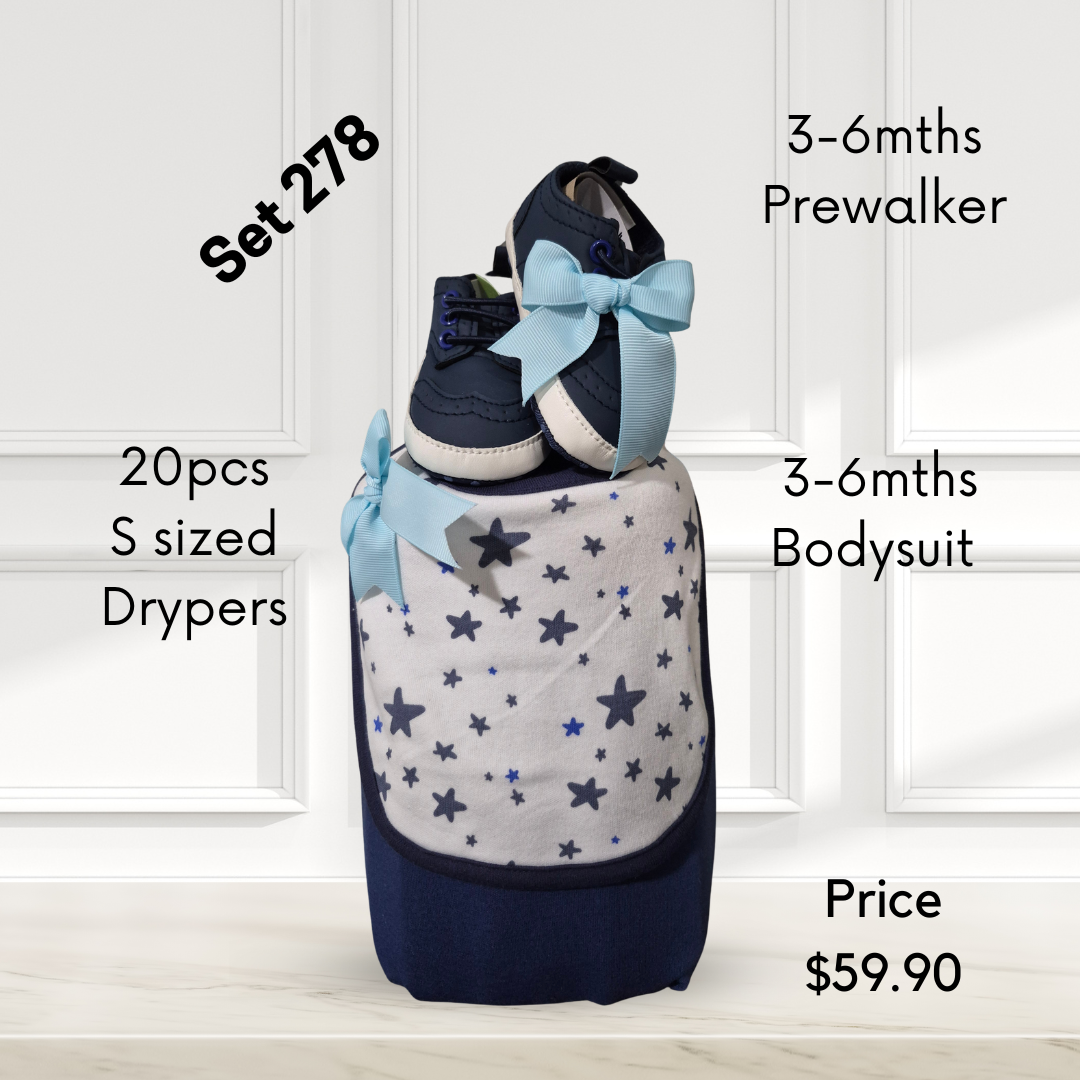 Blue Star Bib boys diapercake