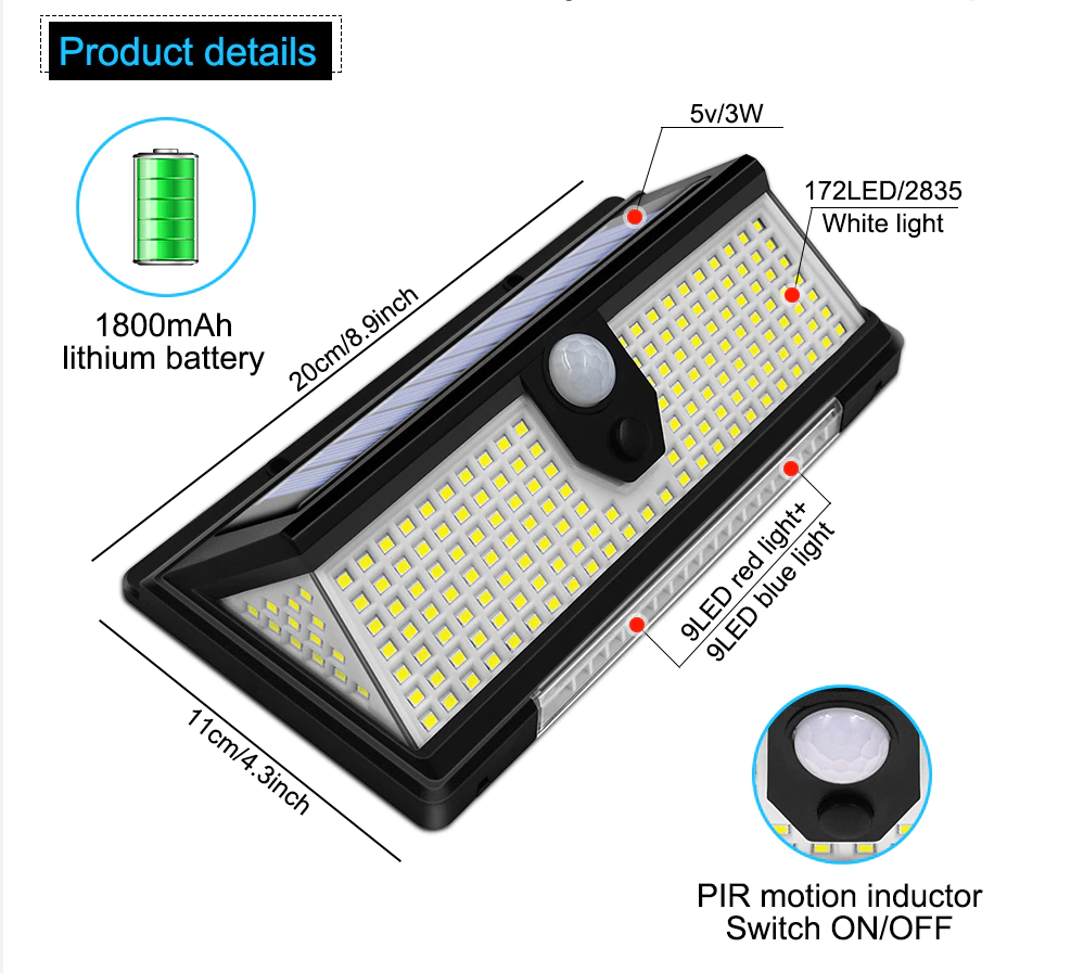 190 LED Solar Wall Light_1