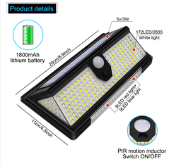 190 LED Solar Wall Light