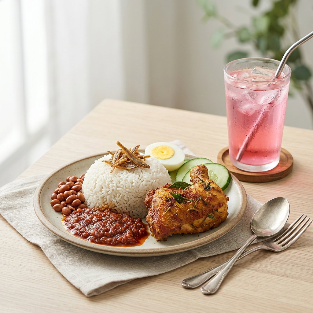 NASI LEMAK AYAM BEREMPAH -SAIZ KECIL- FREE SIRAP AIS