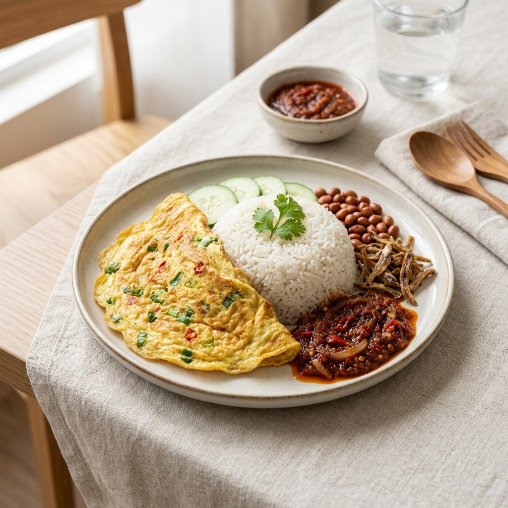 NASI LEMAK TELUR DADAR
