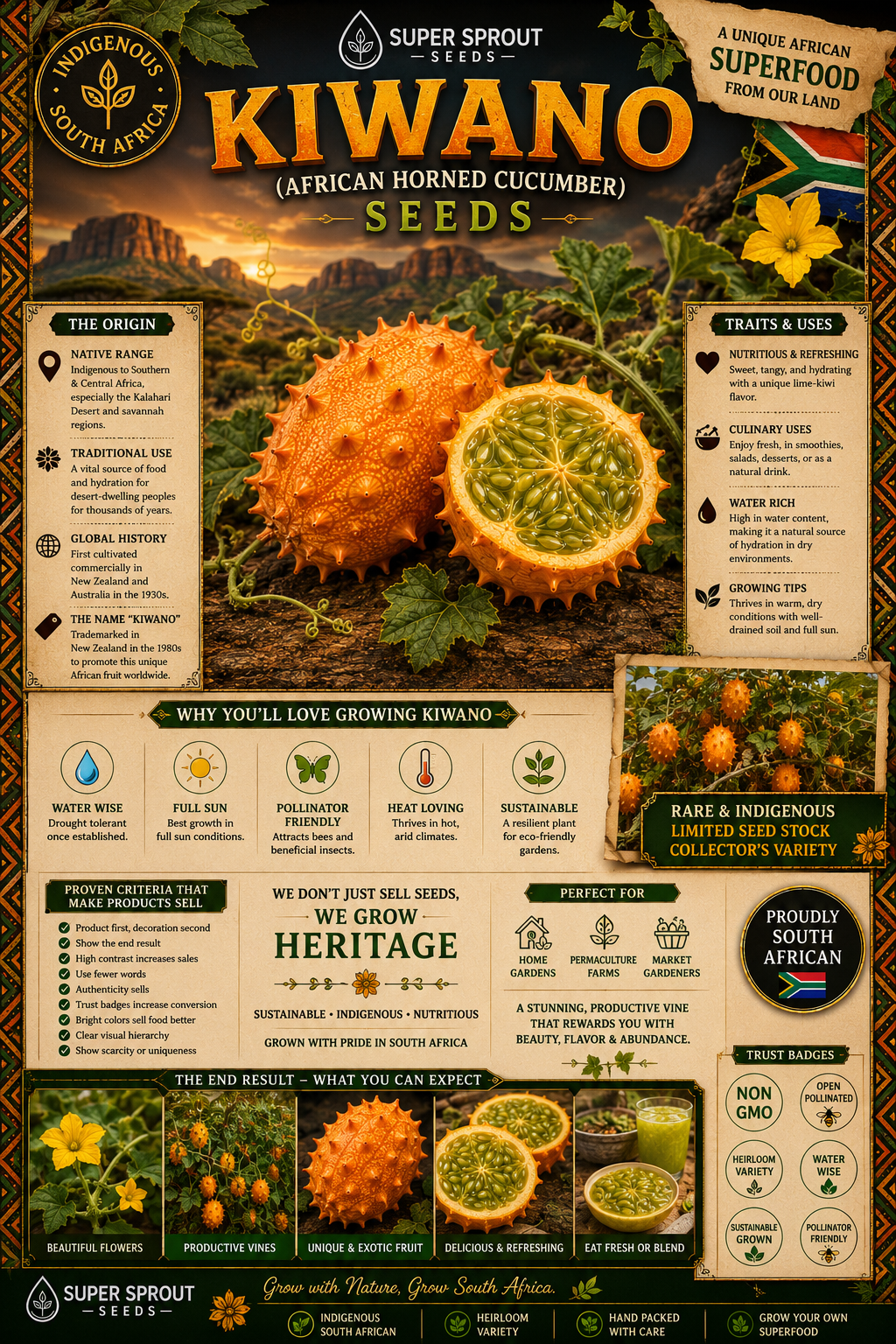🥒AFRICAN HORN KIWANO MELON🥒 x 10 seeds