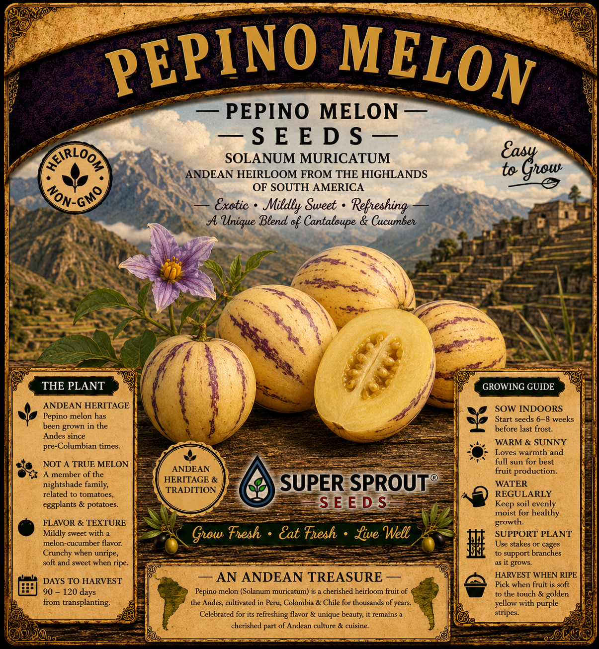🍈PEPINO MELON🍈 × 10 Organic seeds