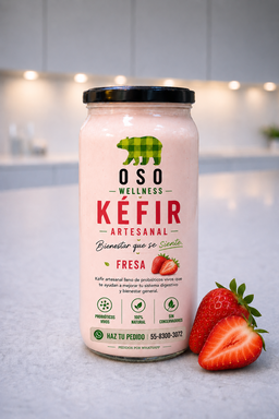 Kefir Artesanal de fresas naturales