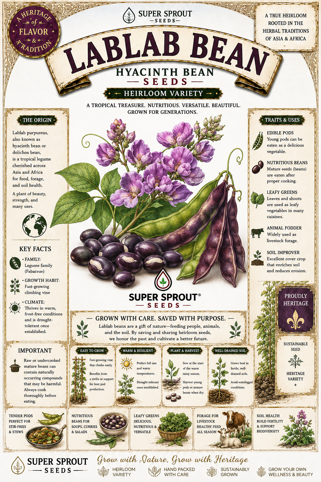 🌿LABLAB/ Hyacinth beans x 10 seeds_1