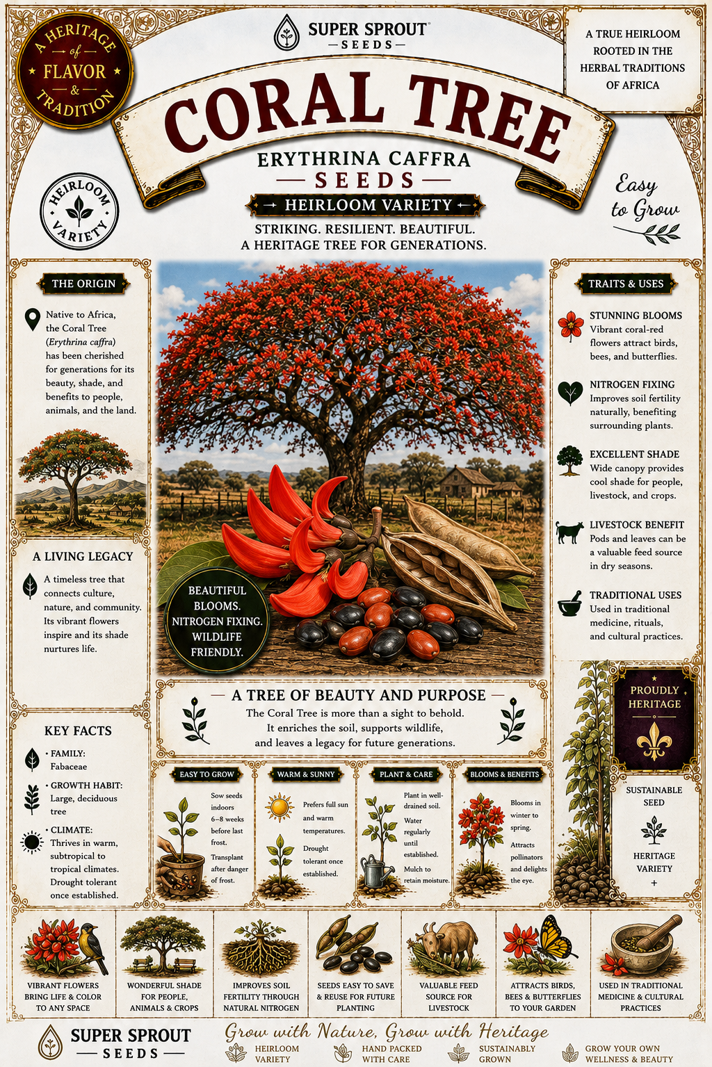 🌳CORAL TREE🌳 x 5 seeds