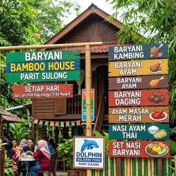 BARYANI BAMBOO HOUSE PARIT SULONG SETIAP HARI dari jam 9.00 Pagi hingga 12.00 Malam!