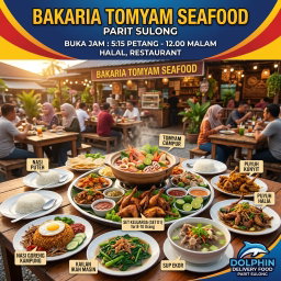 Bakaria Tomyam Seafood  Parit Sulong BUKA JAM  : 5:15PETANG - 12.00 MALAM Halal, Restaurant
