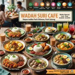 WADAH SURI CAFE, Depan tadika  Parit Othman, Parit Sulong Waktu Operasi Isnin -Ahad 08:00AM - 05:00PM