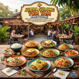 JUARA SULONG TOM YAM  PARIT SULONG  Waktu Operasi: Sepanjang Hari: 05:15PM - 11:45PM