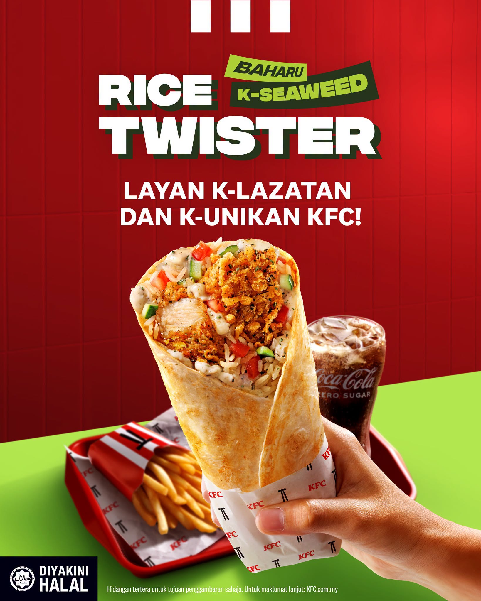 Pening nak order apa bila lepak? 🤔🍗 Jom kongsi KFC Bucket Bersama dengan geng!  Korang akan dapat 6pc ayam, 14oz Coleslaw, 2 Coke Zero, and pastinya bintang utama kita, Seaweed Shaker Fries dengan K-Lazatan yang confirm padu! 🤤🍟  Jom order sekarang! 🏃‍♂️_1