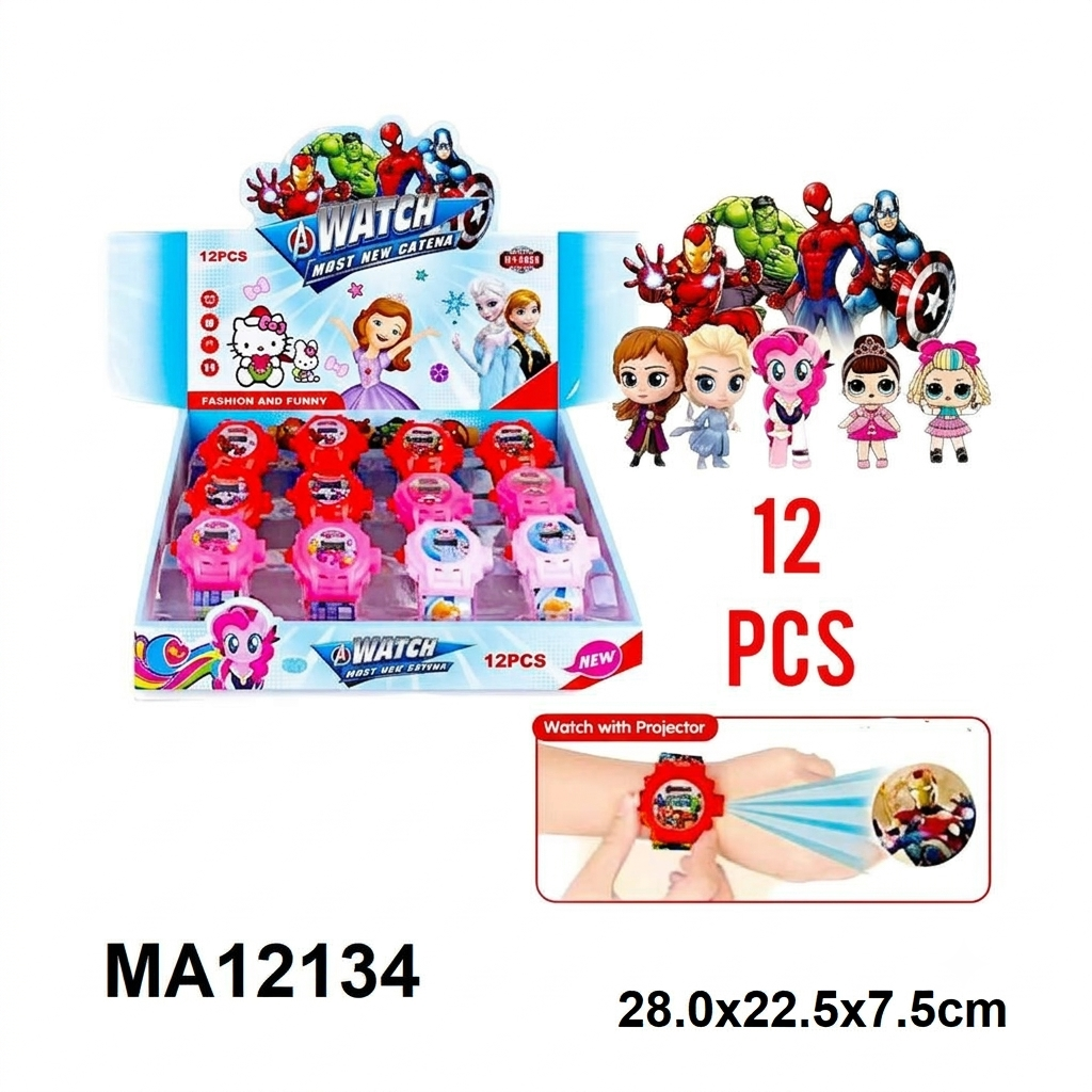 DIGITAL WATCHES WITH IMAGE PROJECTOR AVENGERS "12PCS"