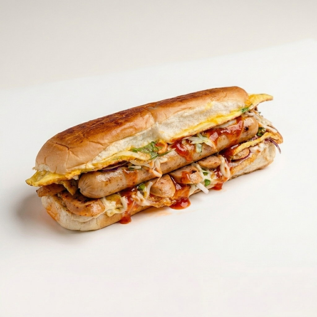 Roti John Chicken Sausage (Sosej Ayam)