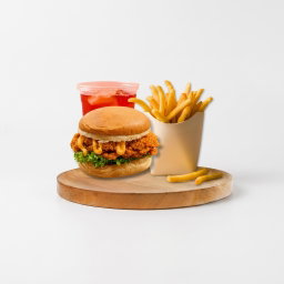 Normal Crispy Chicken Burger Set (Ayam Crispy Biasa Set)