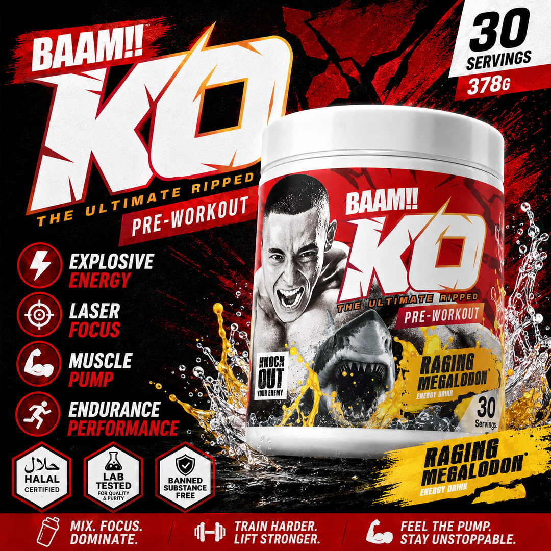 BAAM!! KO !! Ultimate Pre-Workout × DOPPO – 378 g (30 Servings) | Energy • Focus • Endurance