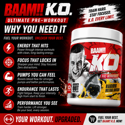 BAAM!! KO !! Ultimate Pre-Workout × DOPPO – 378 g (30 Servings) | Energy • Focus • Endurance