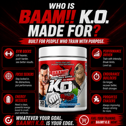 BAAM!! KO !! Ultimate Pre-Workout × DOPPO – 378 g (30 Servings) | Energy • Focus • Endurance