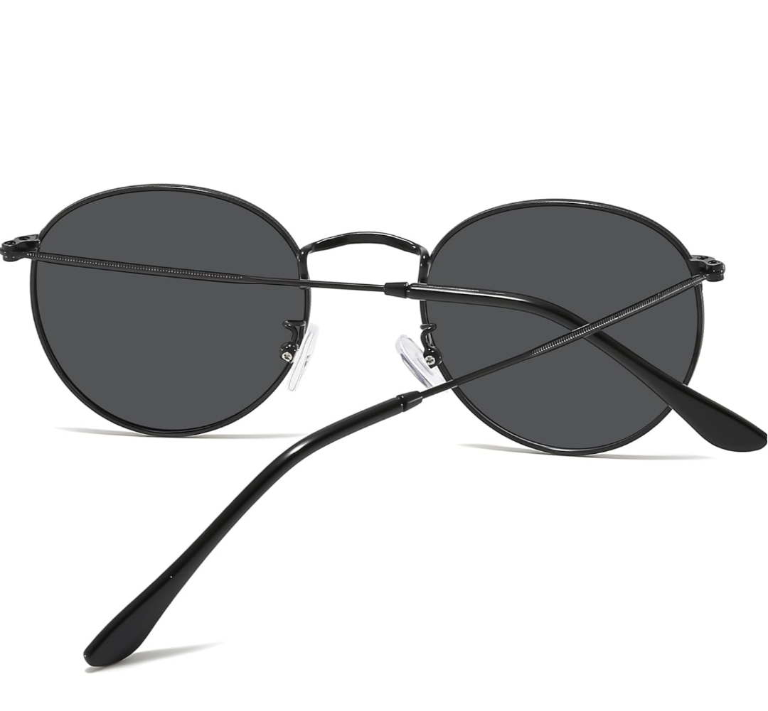 Unisex Polarised Round Sunglasses (Black)_2