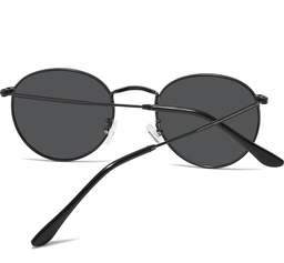 Unisex Polarised Round Sunglasses (Black)
