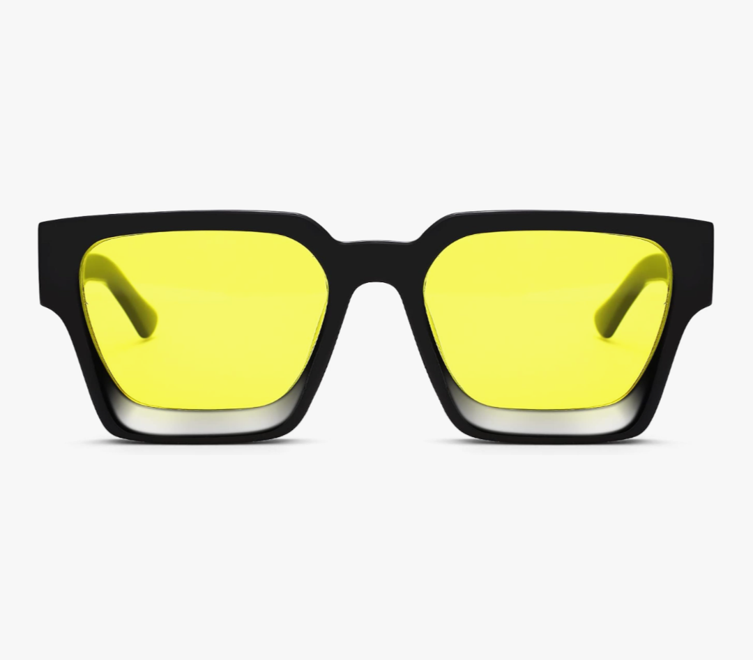 Unisex Thick Frame Sunglasses (Yellow)_0