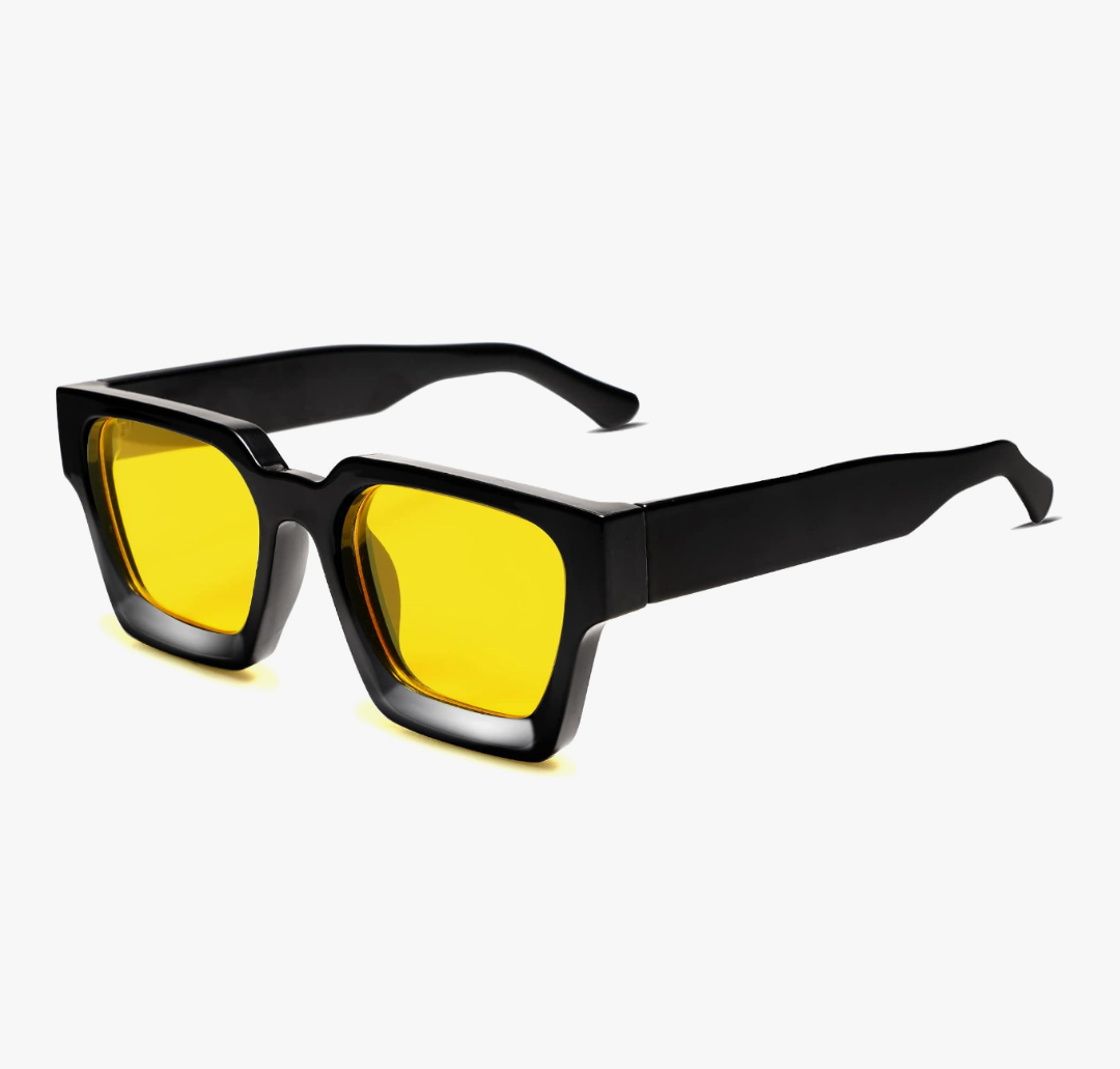 Unisex Thick Frame Sunglasses (Yellow)_1